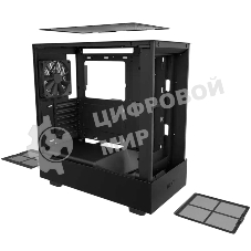 Компьютерный корпус без блока питания Case NZXT H5 Flow RGb, Midi-Tower, TG, 3x120мм RGb + 1x120мм, 1xUSB-A 3.2 + 1xUSB-C 3.2, E-ATX, ATX, mATX, mITX черный