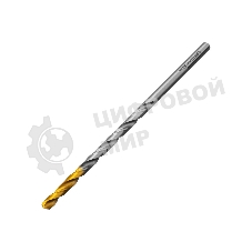 Сверло спиральное по металлу Denzel 5,5 х 139 мм, Р6М5, Golden Tip, удлиненное