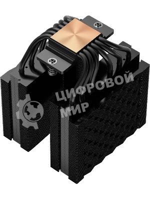 Кулер для процессора PCCooler RT620 BK (250W, 4-pin PWM, 157mm, Al/Cu, 6x6mm, 2x120mm, 73.32CFM, 34.9dBA, 2200RPM, S: 1851/1700/1200/115X, AM5/AM4, black)