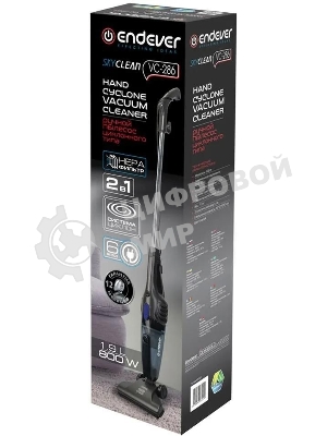 Пылесос вертикальный Endever SkyClean VC-286 серый, питание от сети, 100 Вт, уборка сухая, пылесборник 1.5 л