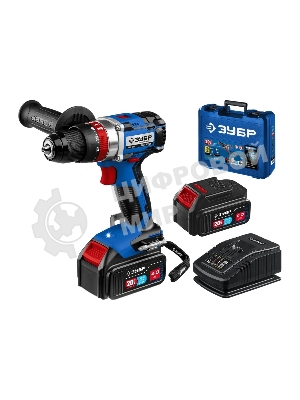 Дрель-шуруповерт Зубр DBS-201-42, 20 В, 4 Ач, 70 Нм, бесщеточный