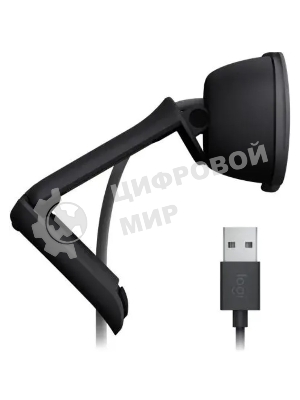 Веб-камера Logitech HD Webcam Brio 90 графитовый 2Mpix (1920x1080) USB 2.0 с микрофоном (960-001581)