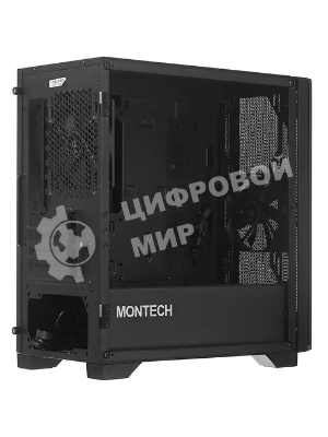 Компьютерный корпус Montech AIR 100 LITE черный без БП mATX 2x120мм 1xUSB2.0 2xUSB3.0 audio bott PSU