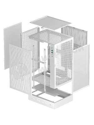 Компьютерный корпус Deepcool CH170 DIGITAL белый без БП mATX 1x120мм 1xUSB 2.0 1xUSB 3.0 audio bott PSU