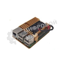 Корпус ACD Gold Metal Aluminum Case with Double Fans for Raspberry Pi 4B