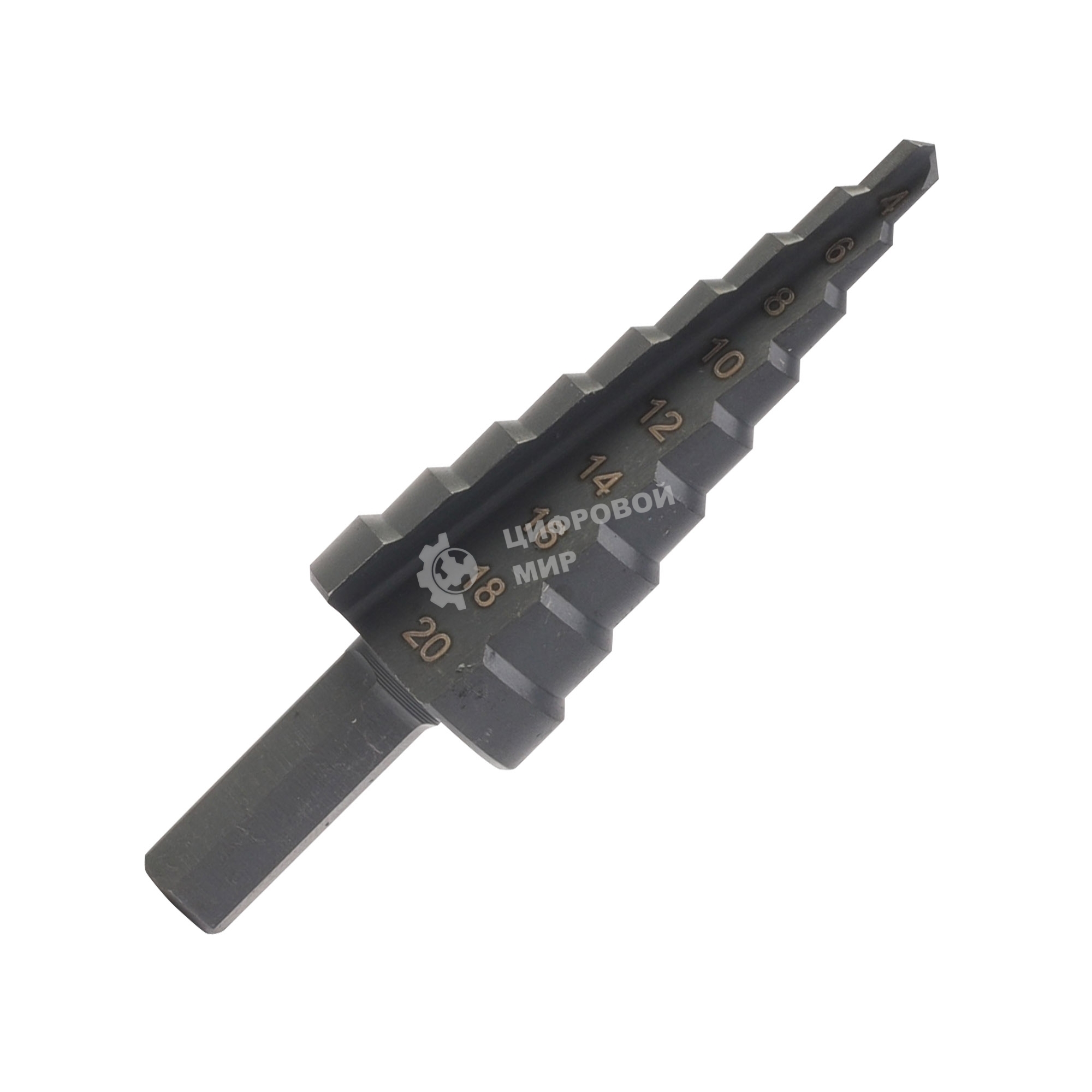 Сверло PATRIOT по металлу ступенчатое 4-20 мм, HSS, упаковка блистер