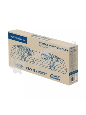 Плитка электрическая Happy Panda HP-03W 2000Вт 132/132мм 2конф/спир белая
