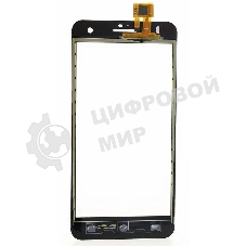 Сенсорное стекло (тачскрин) для Fly IQ4512 EVO Chic 4 Quad, черное