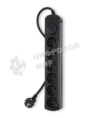 Сетевой фильтр Ippon BK-6-EU-3-16-B 3 м, 6 розеток, черный, коробка
