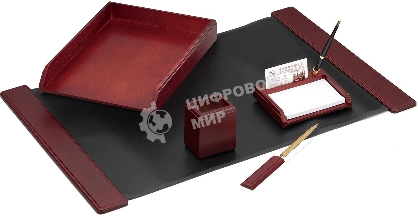 Настольный набор Good Sunrise M5C-10, (5 предметов), красное дерево, черный/коричневый