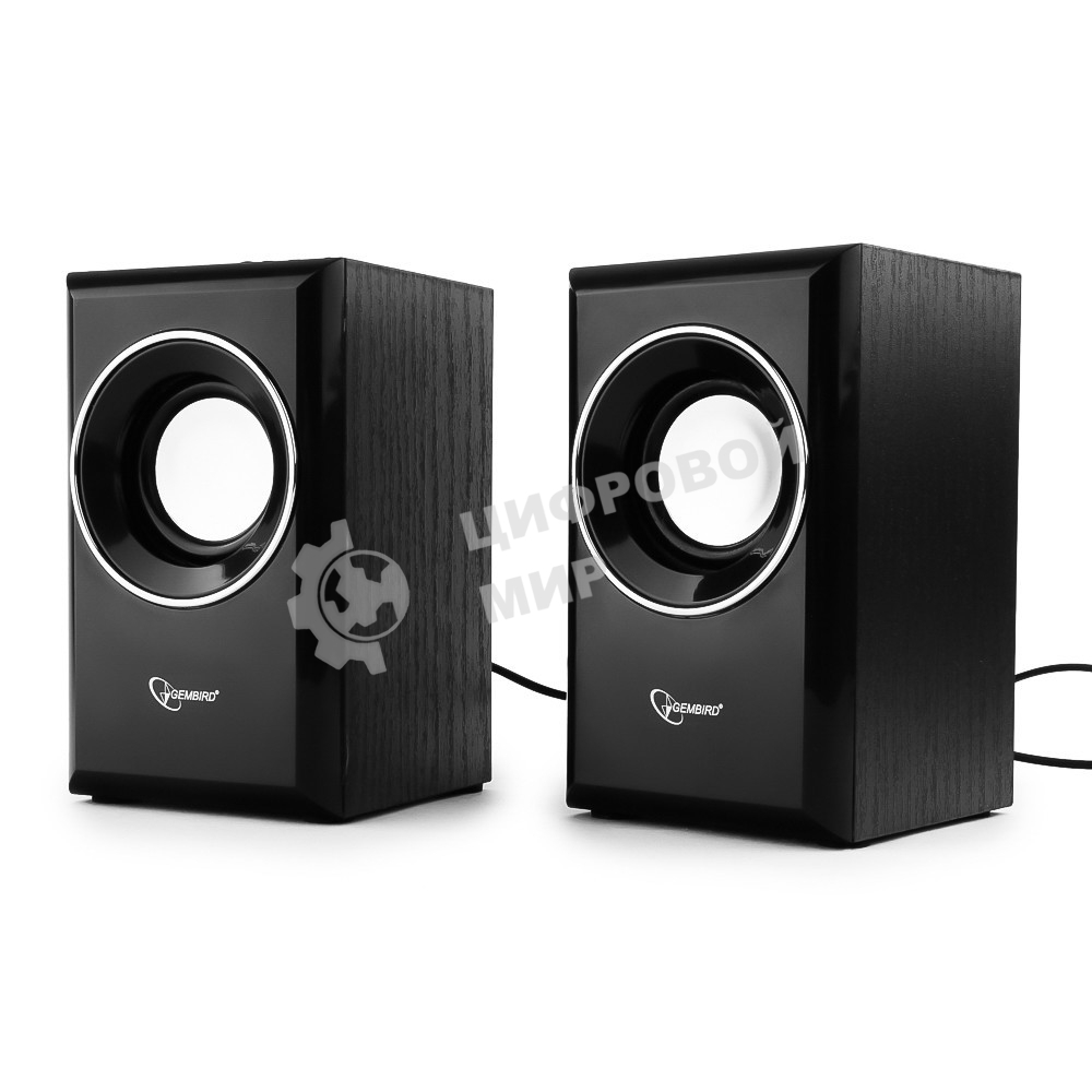 Акустическая система Gembird SPK-204, черный МДФ,2х3 Вт, регулятор громкости, USB