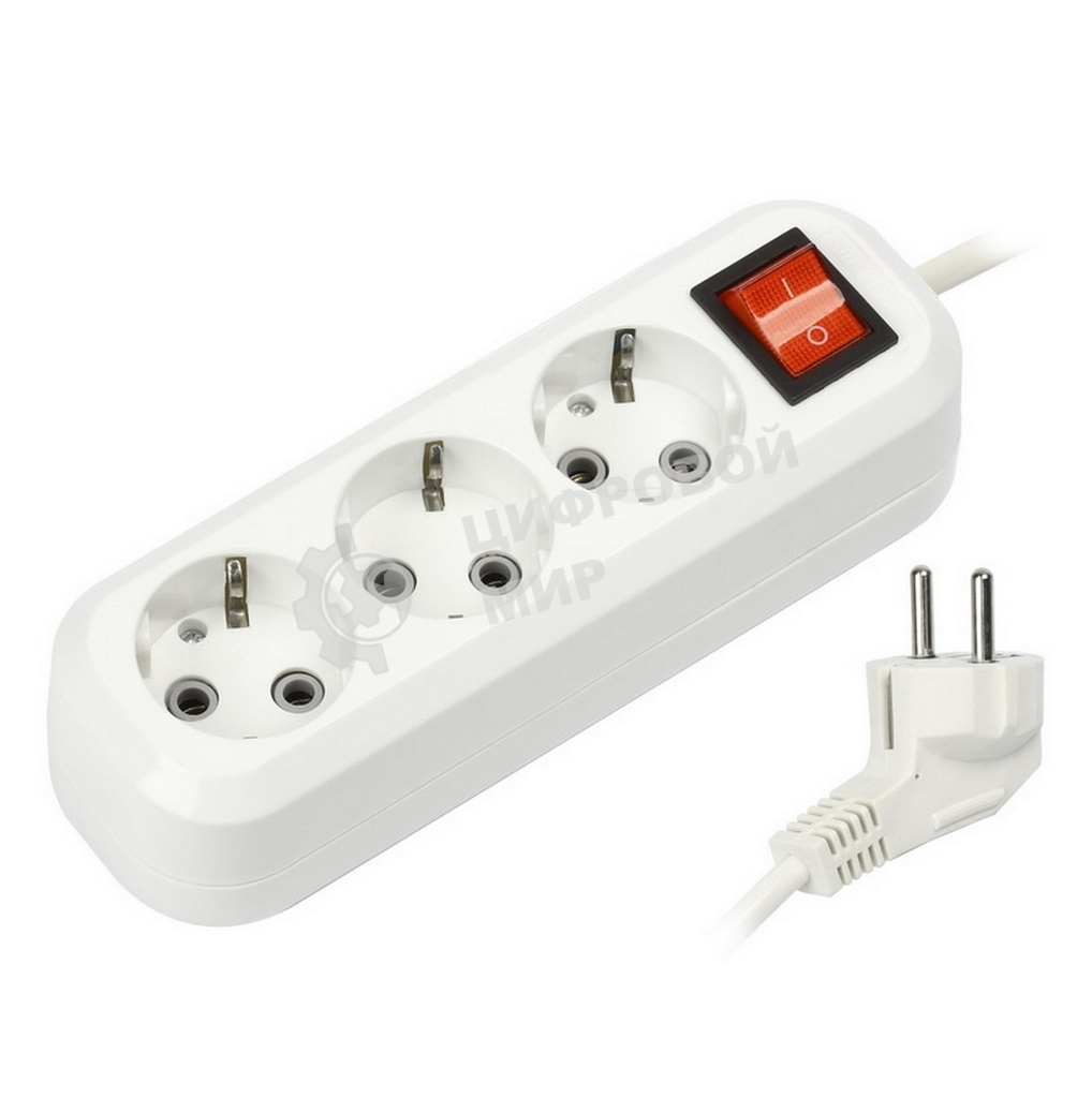 Удлинитель Smartbuy (SBE-16-3-10-ZS) 3 гнз х 10 м (16А/3.5кВт, ПВС 3х1.0)