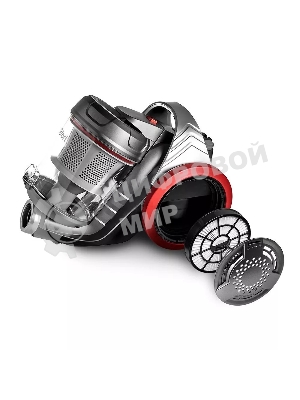 Пылесос Kitfort КТ-5152 серый/красный, 700 Вт, уборка сухая, пылесборник контейнер 1.6 л