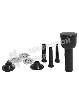 Мясорубка электрическая BBK MG3000 черный, 2500 Вт, 2.5 кг/мин, реверс, защита от перегрузки, металлический лоток, насадки - 7