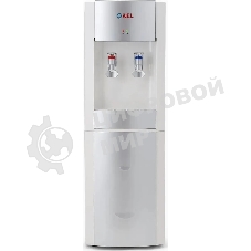 Кулер для воды LD-AEL-28c, напольный, НАГРЕВ/ОХЛАЖДЕНИЕ ЭЛЕКТРОННОЕ, шкафчик 10 л, 2 крана, белый/серебристый, 00257