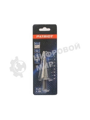 Сверло PATRIOT по металлу ступенчатое 4-20 мм, HSS, упаковка блистер