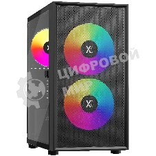 Компьютерный корпус XASTRA A305M 3ARGb Black mATX/Mesh/tempered glass/2x140мм + 1x120мм ARGb PWM fans/Door/ A305M-2FC14A-1FC12A-D