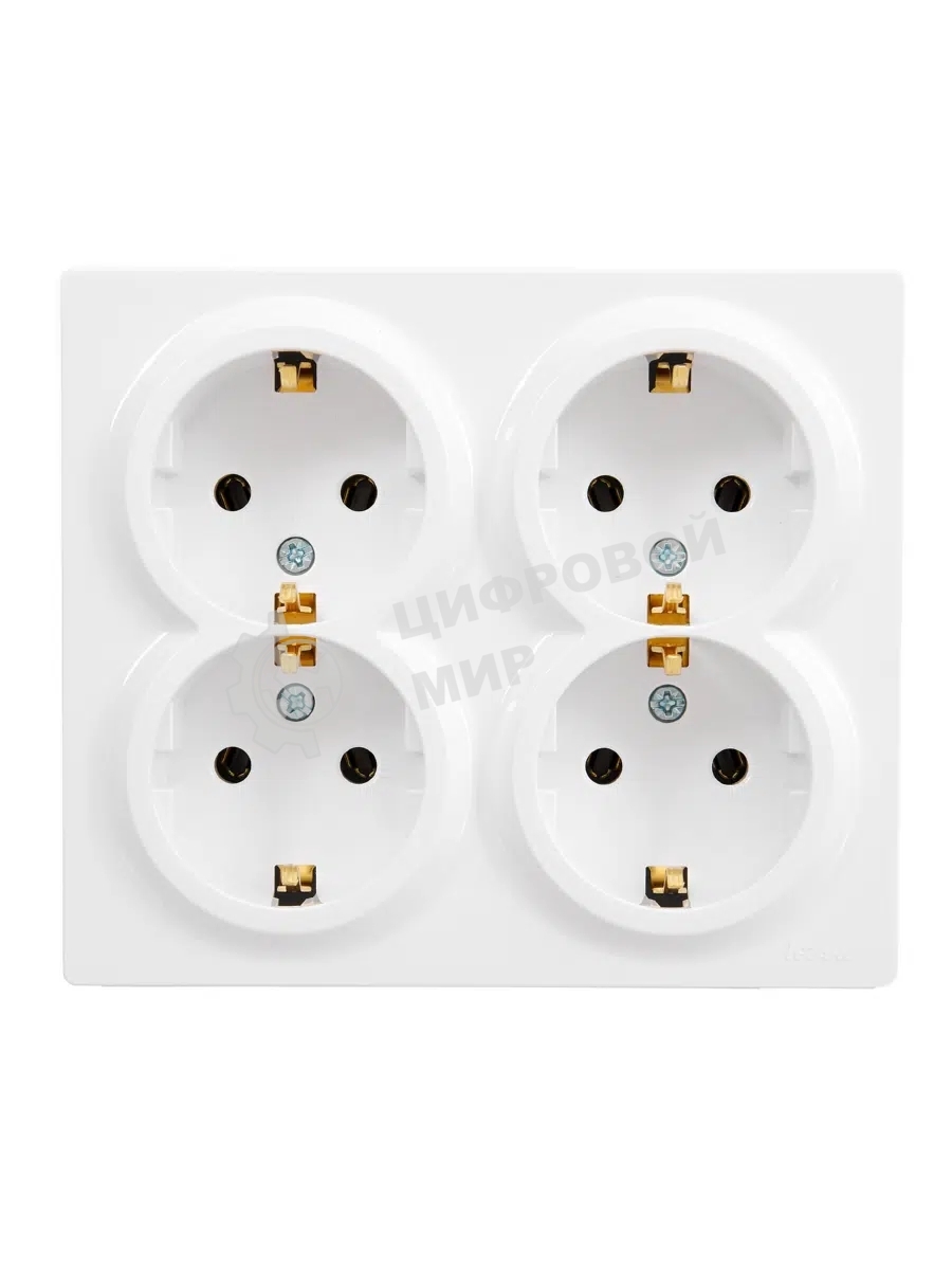 Розетка 4-мест. с заземл. LETO закрытый корпус ПБТ белый LEZARD 752-0200-127BDP