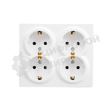 Розетка 4-мест. с заземл. LETO закрытый корпус ПБТ белый LEZARD 752-0200-127BDP