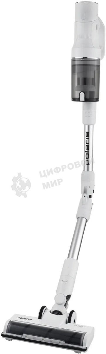 Пылесос вертикальный Polaris Fusion PVCS 4010 белый, питание от аккумулятора, 150 Вт, уборка сухая/влажная, пылесборник 0.45 л
