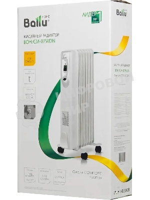 Обогреватель масляный Ballu Comfort BOH/CM-07WDN (7 секций) белый, 1500 Вт, 20 м2, термостат