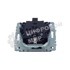 Розетка 1-местная IEK BRITE РС14-1-0-БрС с заземлением, с защитными шторками, 16А, сталь