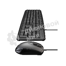 Комплект клавиатура и мышь ABR KM600 черный, интерфейс USB, проводной, RU/EN