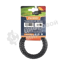 Леска PATRIOT D 2,0 мм L 12 м (скрученный квадрат, черный) 200-12-5, картонный подвес