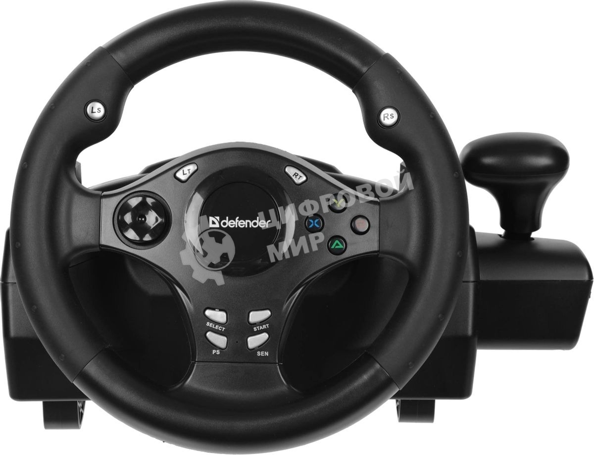 Игровой руль DEFENDER (64067) Rager черн,PC/PS/Xbox/Switch,педали