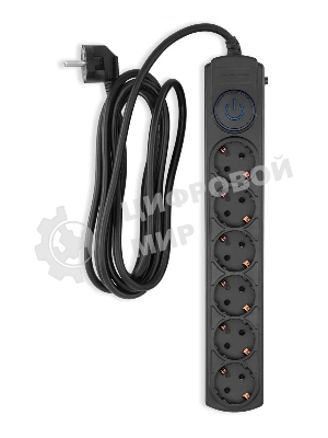 Сетевой фильтр Ippon BK-6-EU-3-16-B 3 м, 6 розеток, черный, коробка
