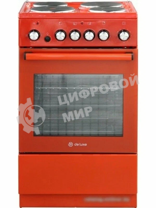 Плита электрическая De Luxe 5004.16э-017 терракотовый, конфорок 4 шт, духовка 46 л, гриль, 50 см x 85 см x 50 см
