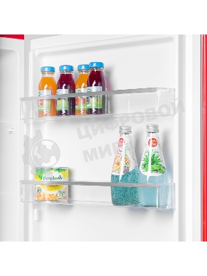 Холодильник Maunfeld MFF186NFRR красный двухкамерный 181/71л морозилка снизу, No Frost