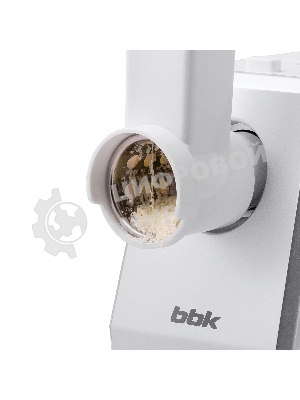 Мясорубка электрическая BBK MG2005 2000 Вт, белый/серый, 2000 Вт, 2.0 кг/мин, реверс, защита от перегрузки, металлический лоток, насадки - 7