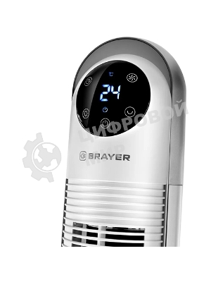 Вентилятор BRAYER BR4956, эл.упр.,пульт ДУ,вращение,мощ-ть 60Вт, LED дисплей,3 скор.Таймер