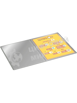 Папка с 20 прозрачными вкладками Silwerhof Eco A4, пластик, 0.5мм, серый