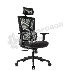 Кресло Бюрократ MC-711N-H черный, сетка, подголовник
