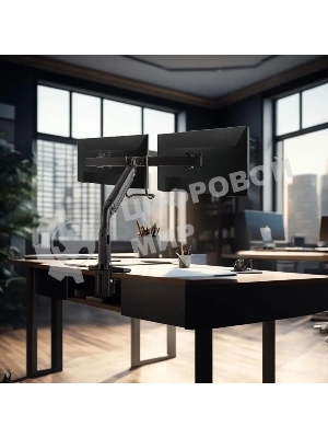 Кронштейн Kromax OFFICE-20 черный, 1 шт/уп. Кр. алюм. настол. для мон. 17