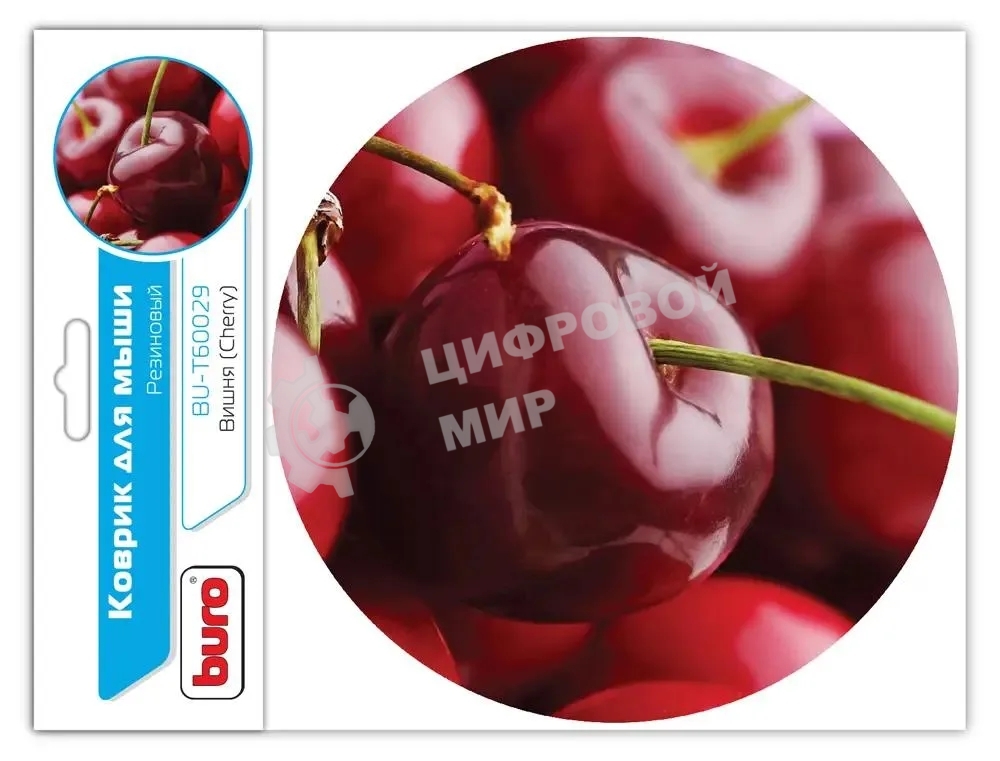Коврик для мыши Buro BU-T60029 рисунок/вишня