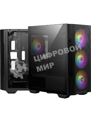 Компьютерный корпус MSI MAG FORGE M100R, Global, 1xUSB 3.0, 2xUSB 2.0, 4x120мм ARGb Fan, ESD ARGbControl Board, Tempered Gl
