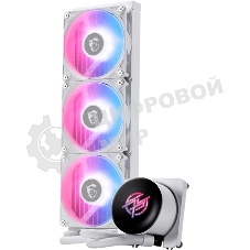 Система жидкостного охлаждения/ Water Cooling System MSI MPG CORELIQUID P13 360 (300W, 360мм, LED, White, ARGB/ Fans: 3x120мм, 64.89CFM, 2050RPM/ Pump 20dBA, 3400RPM, Rad thickness 27мм/ S: 1851, 1700, AM5, AM4)