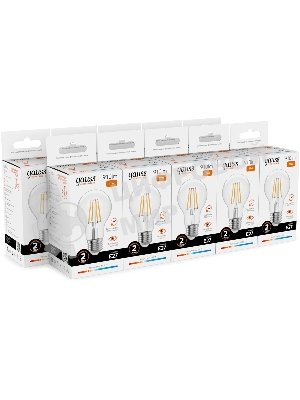 Лампа светодиодная филаментная Gauss Filament 11Вт цок.: E27 груша св. свеч. бел. теп. (упак.: 10 шт)