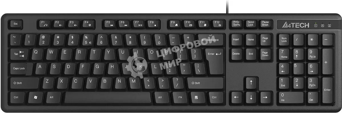 Клавиатура проводная A4Tech KKS-3, USB, черный