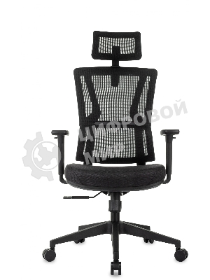 Кресло Бюрократ MC-711N-H черный, сетка, подголовник