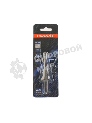Сверло PATRIOT по металлу ступенчатое 4-12 мм, HSS, упаковка блистер