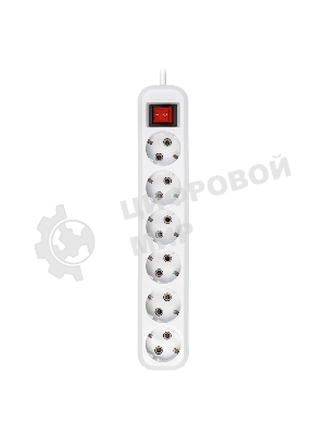 Удлинитель Smartbuy, 6 гнезд 7 м, 16А/3,5 кВт с выкл. и заземлением ПВС 3х1,0 (SBE-16-6-07-ZS)