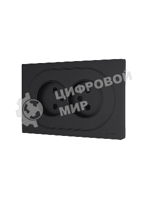 Розетка 2-м LEZARD СП OSEN без заземл. ПБТ, механизм, черный бархат 743-4200-128B