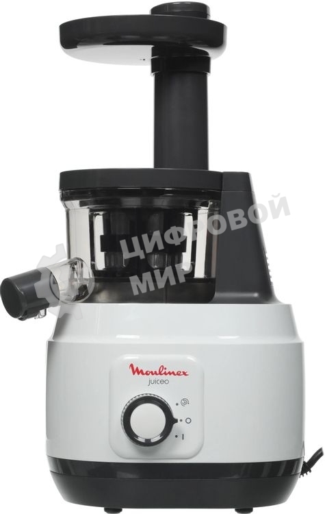 Соковыжималка Moulinex ZU150110 белый/черный, шнековая вертикальная, 150 Вт, 800 мл, электронное, реверс