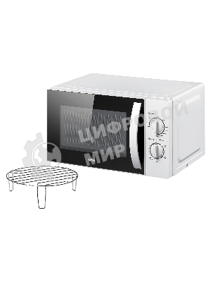Микроволновая печь BBK 20MWG-738M/W белый, 20 л, 700 Вт, переключатели - поворотный механизм