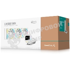 Система жидкостного охлаждения Deepcool LM360 WH ARGb Soc-AM5/AM4/1200/1700/1851 белый 4-pin 19-36dB Al LCD 250W 1729gr Ret (R-LM360-WHDMMC-1)