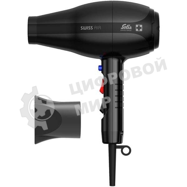 Фен Solis Swiss Air черный 360°, 2000 Вт, ионизация